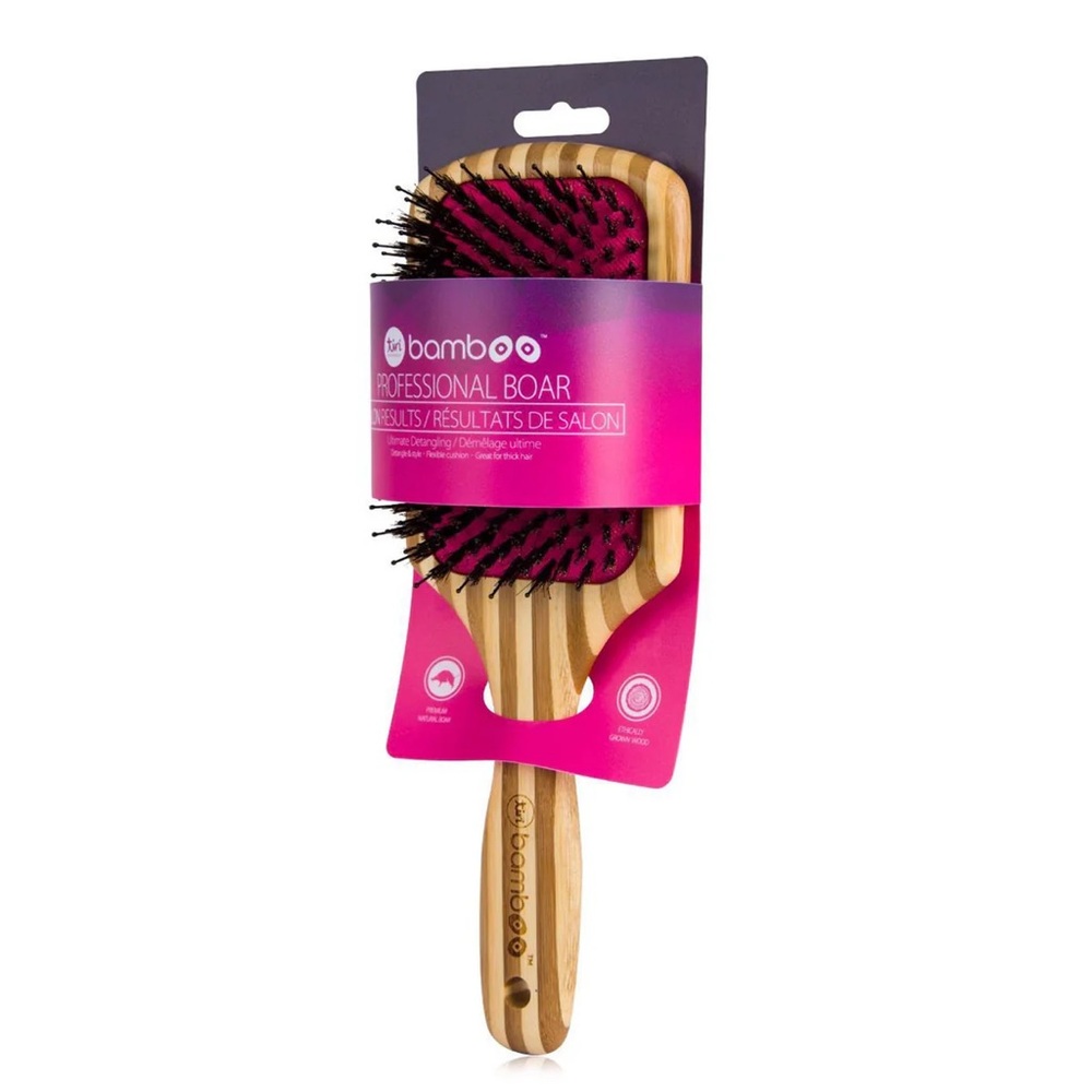 Tiri Pro Bamboo XL Detangling Paddle Brush with Boar Bristles